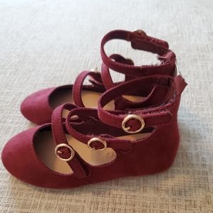 Faux Sued Tripple Strap Ballet Flat (NWT, size 8)